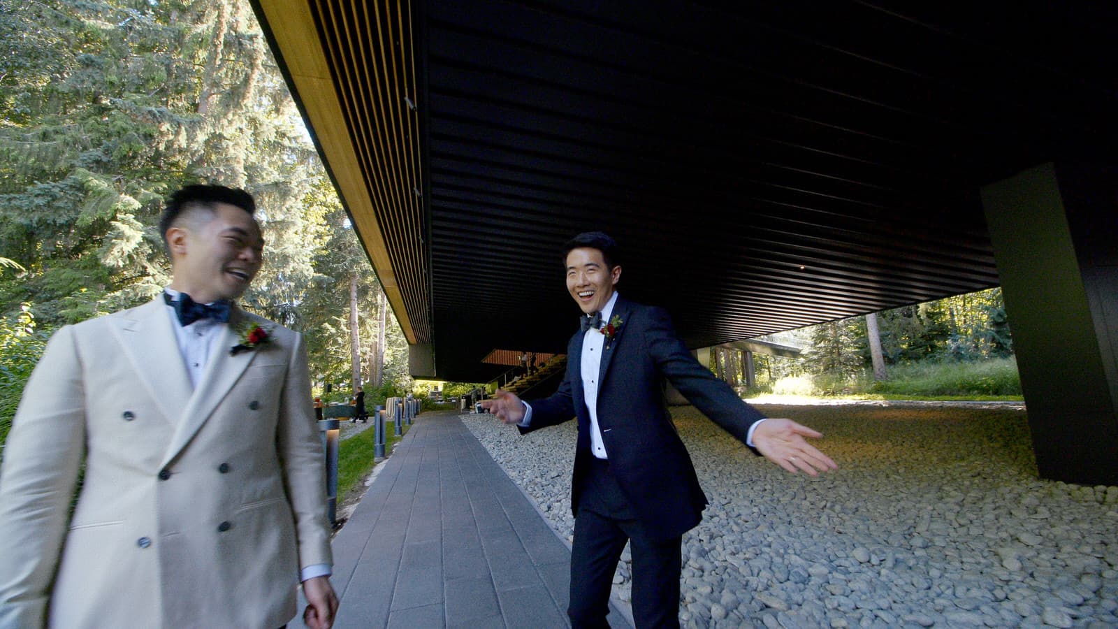 chinese grooms dancing at the audain art museum
