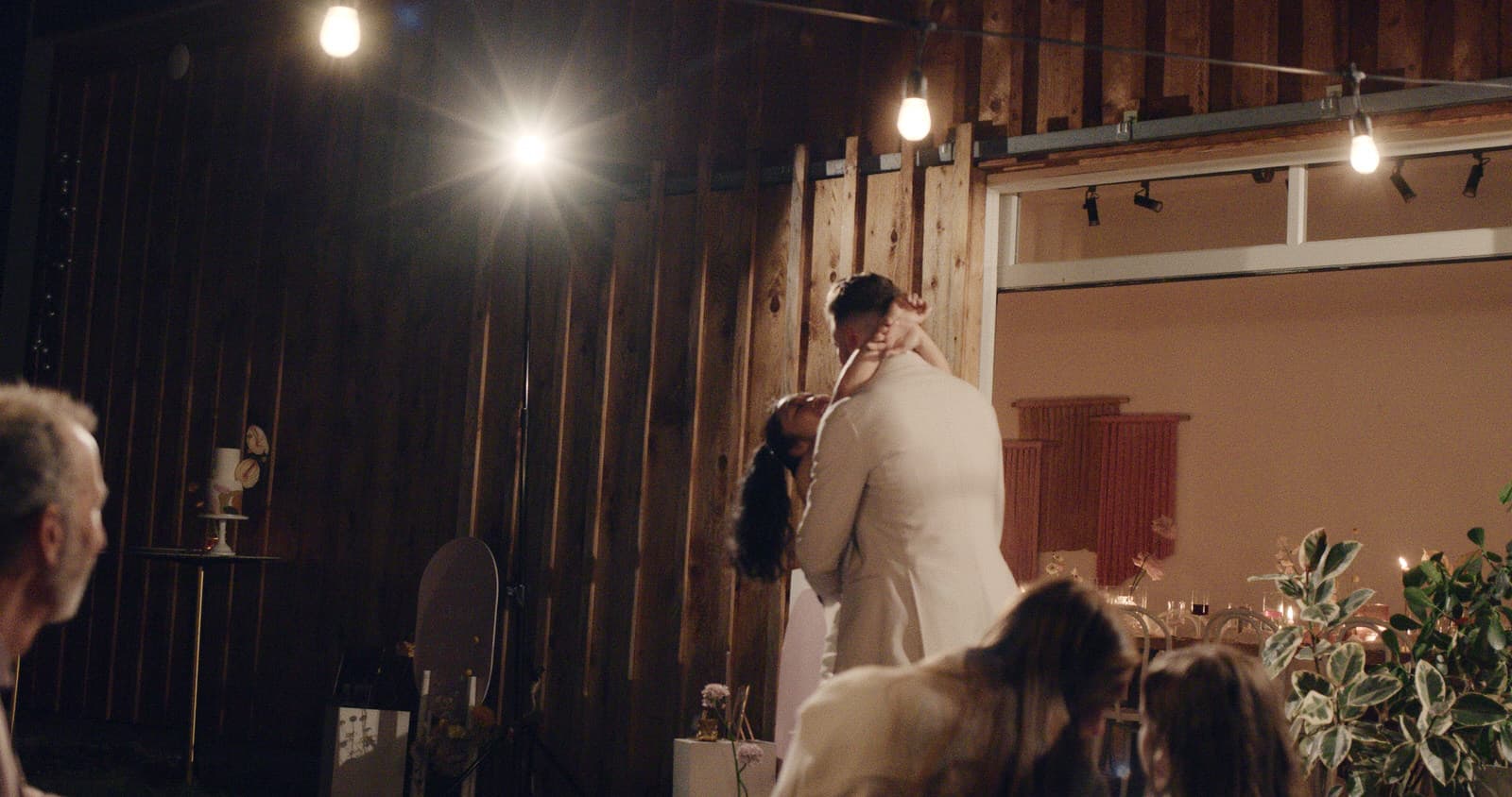 bride and groom enjoying their first dance as a married couple